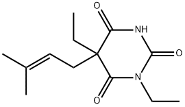 1,5-Diethyl-5-(3-methyl-2-butenyl)barbituric acid Struktur