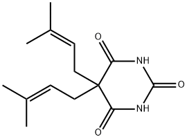 5,5-Bis(3-methyl-2-butenyl)barbituric acid Struktur