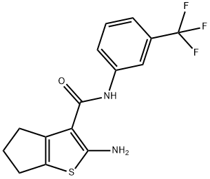 2-AMINO-N-[3-(TRIFLUOROMETHYL)PHENYL]-5,6-DIHYDRO-4H-CYCLOPENTA[B]THIOPHENE-3-CARBOXAMIDE Struktur