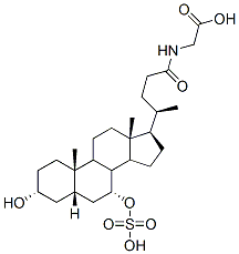 N-[(3a,5b,7a)-3-hydroxy-24-oxo-7-(sulfooxy)cholan-24-yl]-glycine Struktur