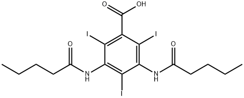 3,5-Bis(valerylamino)-2,4,6-triiodobenzoic acid Struktur