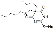 5-Butyl-5-(pentylthiomethyl)-2-sodiothio-4,6(1H,5H)-pyrimidinedione Struktur