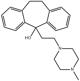 10,11-Dihydro-5-[2-(4-methylpiperazino)ethyl]-5H-dibenzo[a,d]cyclohepten-5-ol Struktur