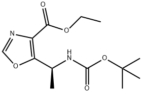 TERT-BUTYL (S)-1-(4-(ETHOXYCARBONYL)OXAZOL-5-YL)ETHYLCARBAMATE Struktur