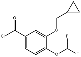 3-(cyclopropylMethoxy)-4-(difluoroMethoxy)benzoyl chloride Struktur