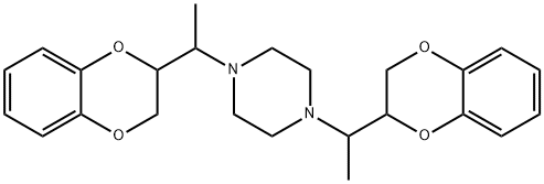 1,4-Bis[1-(2,3-dihydro-1,4-benzodioxin-2-yl)ethyl]piperazine Struktur