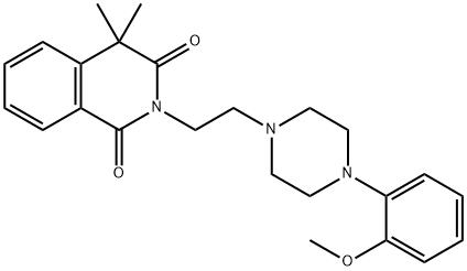 2-[2-(4-(2-METHOXYPHENYL)PIPERAZIN-1-YL)ETHYL]-4,4-DIMETHYL-1,3-(2H,4H)-ISOQUINOLINDIONE DIHYDROCHLORIDE Struktur