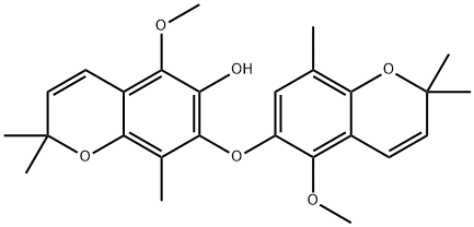 5-Methoxy-7-[(5-methoxy-2,2,8-trimethyl-2H-1-benzopyran-6-yl)oxy]-2,2,8-trimethyl-2H-1-benzopyran-6-ol Struktur