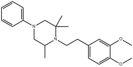 1-(3,4-Dimethoxyphenethyl)-4-phenyl-2,2,6-trimethylpiperazine Struktur