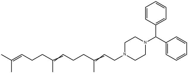 1-(Diphenylmethyl)-4-(3,7,11-trimethyl-2,6,10-dodecatrienyl)piperazine Struktur