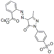 calcium 2-[[4,5-dihydro-3-methyl-5-oxo-1-(4-sulphonatophenyl)-1H-pyrazol-4-yl]azo]benzoate Struktur