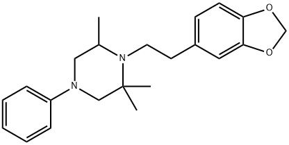 1-[2-(3,4-Methylenedioxyphenyl)ethyl]-4-phenyl-2,2,6-trimethylpiperazine Struktur