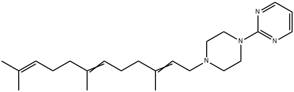 1-(2-Pyrimidinyl)-4-(3,7,11-trimethyl-2,6,10-dodecatrienyl)piperazine Struktur