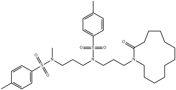 N,4-Dimethyl-N-[3-[[(4-methylphenyl)sulfonyl][3-(2-oxoazacyclotridecan-1-yl)propyl]amino]propyl]benzenesulfonamide Struktur