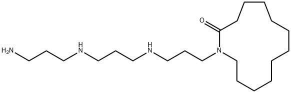 12-[(11-Amino-4,8-diazaundecan-1-yl)amino]dodecanoic acid 1,12-lactam Struktur