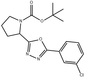 (S)-tert-Butyl 2-(5-(3-cyanophenyl)-1,3,4-oxadiazol-2-yl)pyrrolidine-1-carboxylate Struktur