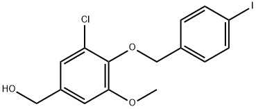 3-CHLORO-4-[(4-IODOPHENYL)METHOXY]-5-METHOXY-BENZENEMETHANOL Struktur