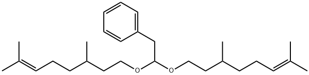 [2,2-bis[(3,7-dimethyl-6-octenyl)oxy]ethyl]benzene Struktur