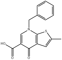 7-(PHENYLMETHYL)-4,7-DIHYDRO-2-METHYL-4-OXO-THIENO[2,3-B]PYRIDINE-5-CARBOXYLIC ACID Struktur