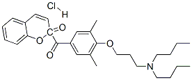 2-[4-[3-(dibutylamino)propoxy]-3,5-dimethylbenzoyl]-2-benzopyrone hydrochloride Struktur