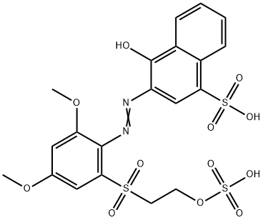 3-[[2,4-dimethoxy-6-[[2-(sulphooxy)ethyl]sulphonyl]phenyl]azo]-4-hydroxynaphthalene-1-sulphonic acid Struktur