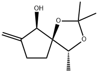 1,3-Dioxaspiro[4.4]nonan-6-ol,2,2,4-trimethyl-7-methylene-,(4R,5S,6R)-(9CI) Struktur