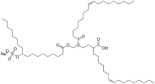 sodium 1-[[[1-oxo-10-(sulphonatooxy)octadecyl]oxy]methyl]-1,2-ethanediyl dioleate Struktur