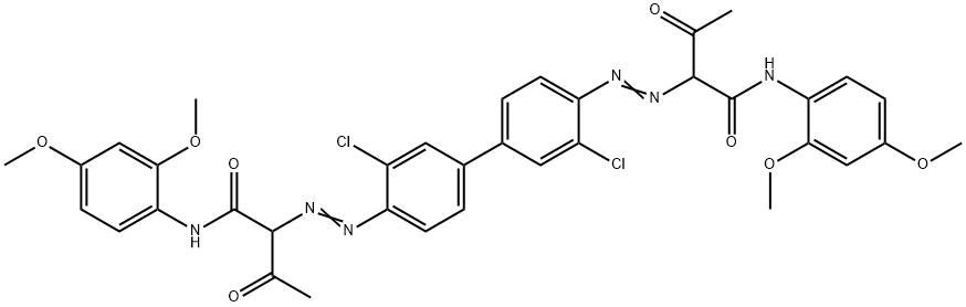 2,2'-[(3,3'-dichloro[1,1'-biphenyl]-4,4'-diyl)bis(azo)]bis[N-(2,4-dimethoxyphenyl)-3-oxobutyramide] Struktur