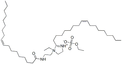 (Z,Z)-1-ethyl-2-(8-heptadecenyl)-4,5-dihydro-1-[2-[(1-oxo-9-octadecenyl)amino]ethyl]-1H-imidazolium ethyl sulphate Struktur