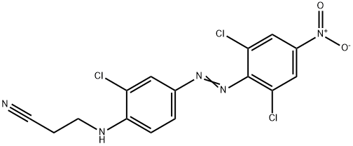 3-[2-chloro-4-[(2,6-dichloro-4-nitrophenyl)azo]anilino]propiononitrile Struktur