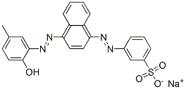 sodium 3-[[4-[(2-hydroxy-5-methylphenyl)azo]-1-naphthyl]azo]benzenesulphonate  Struktur