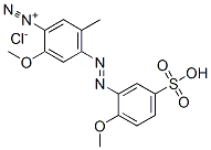 2-methoxy-4-[(2-methoxy-5-sulphophenyl)azo]-5-methylbenzenediazonium chloride  Struktur