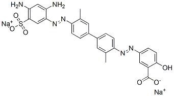 disodium 5-[[4'-[(2,4-diamino-5-sulphonatophenyl)azo]-3,3'-dimethyl[1,1'-biphenyl]-4-yl]azo]salicylate Struktur