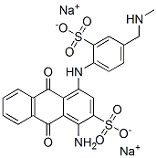 disodium 1-amino-9,10-dihydro-4-[[4-[(methylamino)methyl]-2-sulphonatophenyl]amino]-9,10-dioxoanthracene-2-sulphonate Struktur