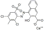 calcium 4-[(2,4-dichloro-3-methyl-6-sulphonatophenyl)azo]-3-hydroxy-2-naphthoate Struktur