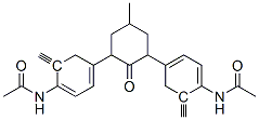 N,N'-[(5-methyl-2-oxo-1,3-cyclohexanediylidene)bis(methylidyne-4,1-phenylene)]bis(acetamide) Struktur