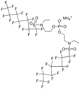 ammonium bis[2-[ethyl[(pentadecafluoroheptyl)sulphonyl]amino]ethyl] phosphate Struktur