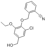 2-[[2-CHLORO-6-ETHOXY-4-(HYDROXYMETHYL)PHENOXY]METHYL]-BENZONITRILE Struktur