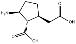 Cyclopentaneacetic acid, 3-amino-2-carboxy-, (1S,2S,3S)- (9CI) Struktur