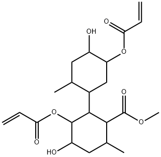 methyl 5',6-bis(acryloyloxy)-4',5-dihydroxy-2',3-dimethyl[1,1'-bicyclohexyl]-2-carboxylate Struktur