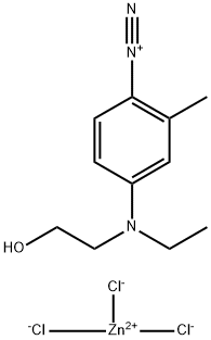 4-[ethyl(2-hydroxyethyl)amino]-2-methylbenzenediazonium trichlorozincate Struktur