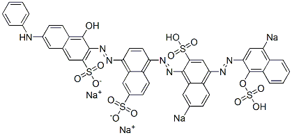 1'-Hydroxy-4-[[4-[(1-hydroxy-4-sodiosulfo-2-naphthalenyl)azo]-7-sodiosulfo-1-naphthalenyl]azo]-6'-phenylamino[1,2'-azobisnaphthalene]-3',7-disulfonic acid disodium salt Struktur