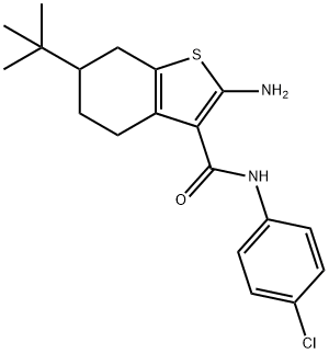 2-AMINO-6-TERT-BUTYL-N-(4-CHLOROPHENYL)-4,5,6,7-TETRAHYDRO-1-BENZOTHIOPHENE-3-CARBOXAMIDE Struktur