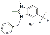 1,2-dimethyl-3-(benzyl)-5-(trifluoromethyl)-1H-benzimidazolium bromide Struktur