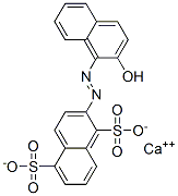 calcium 2-[(2-hydroxynaphthyl)azo]naphthalene-1,5-disulphonate Struktur