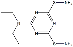 6-(diethylamino)-1,3,5-triazine-2,4-disulphenamide Struktur