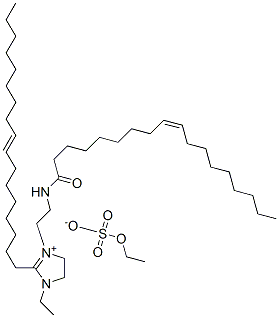 (Z,)-1-ethyl-2-(8-heptadecenyl)-4,5-dihydro-3-[2-[(1-oxo-9-octadecenyl)amino]ethyl]-1H-imidazolium ethyl sulphate Struktur