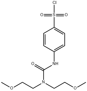 4-[3,3-Bis(2-methoxyethyl)ureido]benzenesulfonyl chloride Struktur