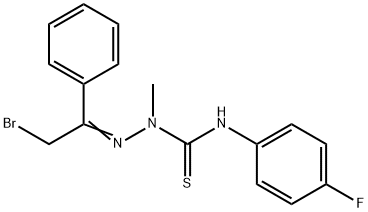 N1-(4-FLUOROPHENYL)-2-(2-BROMO-1-PHENYLETHYLIDENE)-1-METHYLHYDRAZINE-1-CARBOTHIOAMIDE Struktur