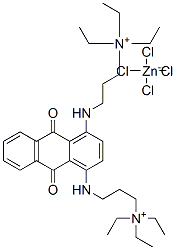 3,3'-[(9,10-dihydro-9,10-dioxoanthracene-1,4-diyl)diimino]bis[triethylpropylammonium] tetrachlorozincate  Struktur